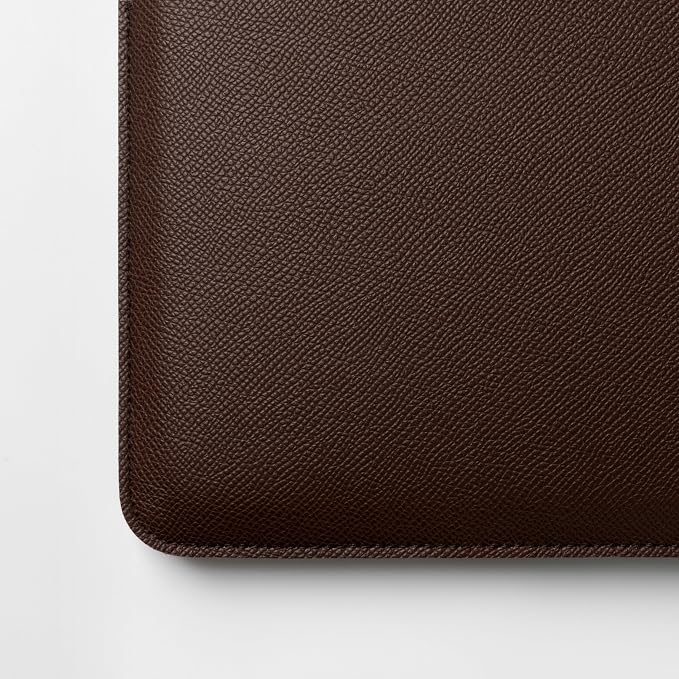 Comfyable Slim Laptop Sleeve 16 Inch Compatible for MacBook Pro M5 M4 M3 M2 Pro/Max 2026, Faux Leather Protective 16-in Mac Cover Case, Coffee