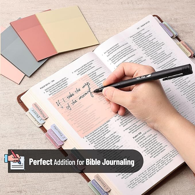 Mr. Pen- Transparent Sticky Notes, 3x3, 200 Sheets, Vintage Colors, See Through Sticky Notes Clear, Translucent Sticky Notes, Stocky Notes for Bible Journaling