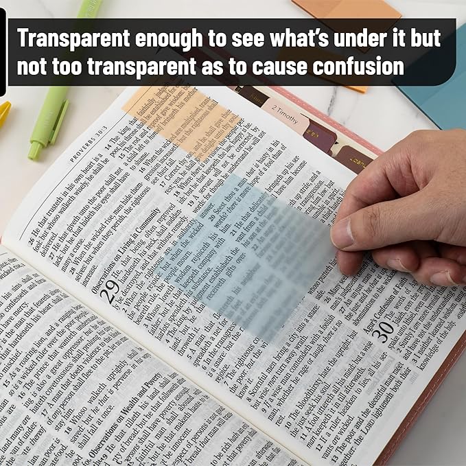 Mr. Pen- Transparent Sticky Notes with Pen, 200 Sheets, Sunset Breeze, Bible Sticky Notes for Books, Stocky Notes for Bible Journaling
