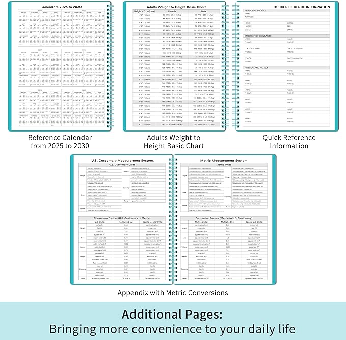 Daily Planner Undated - Spiral Appointment Planner, 208 Pages, 8.8" x 11", Daily Planners with Hourly Schedules, Appointment Book for Man/Women, Inner Pocket, Elastic Closure - Green