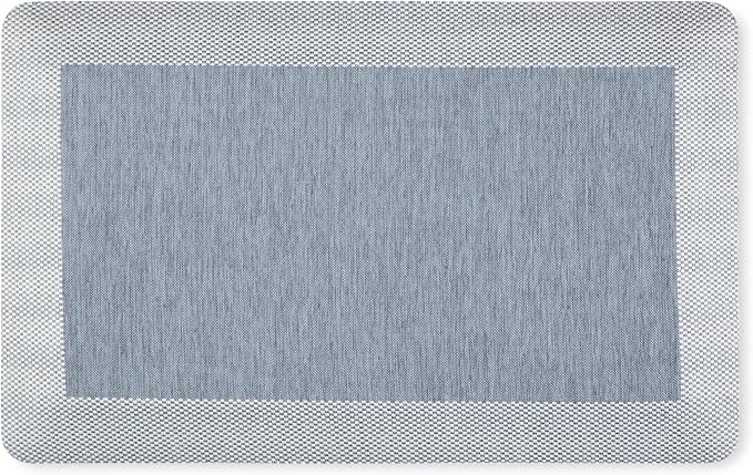 MARTHA STEWART Mira Modern Heathered Anti-Fatigue Air-Infused Kitchen Mat, Blue, 19.6"x32"