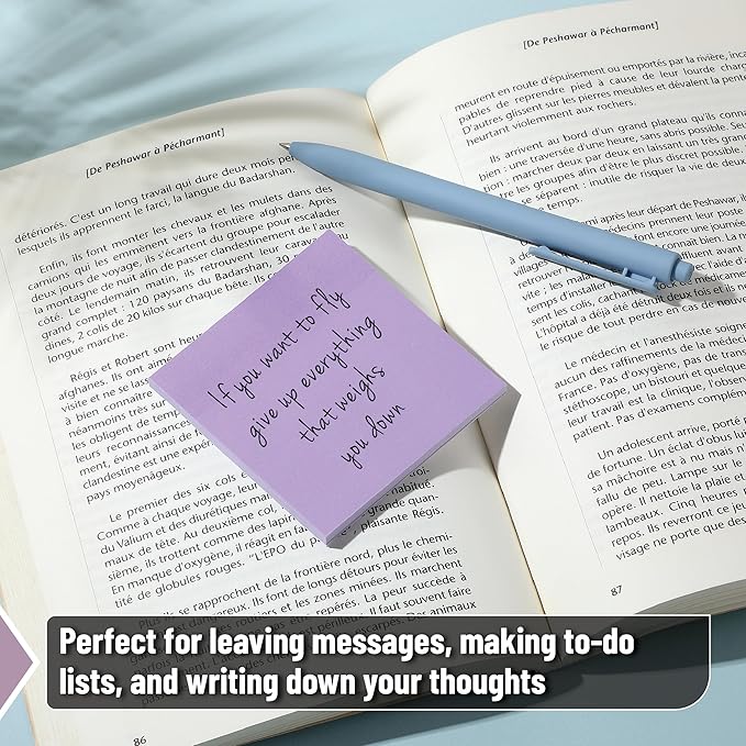 Mr. Pen- Sticky Notes, 3" x 3", 12 Pads, 600 Sheets, Purple Shades, Self-Stick Note Pads Bulk