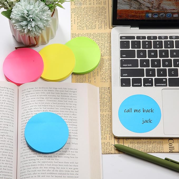 Mr. Pen- Round Sticky Notes, 12 Pads, 720 Sheets, 2.8" x 2.8" Colorful Sticky Notes Bulk (Pack of 2)