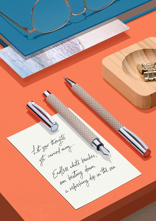 FABER-CASTELL Ambition OpArt 149621 Fountain Pen Nib Width F White Sand Pack of 1