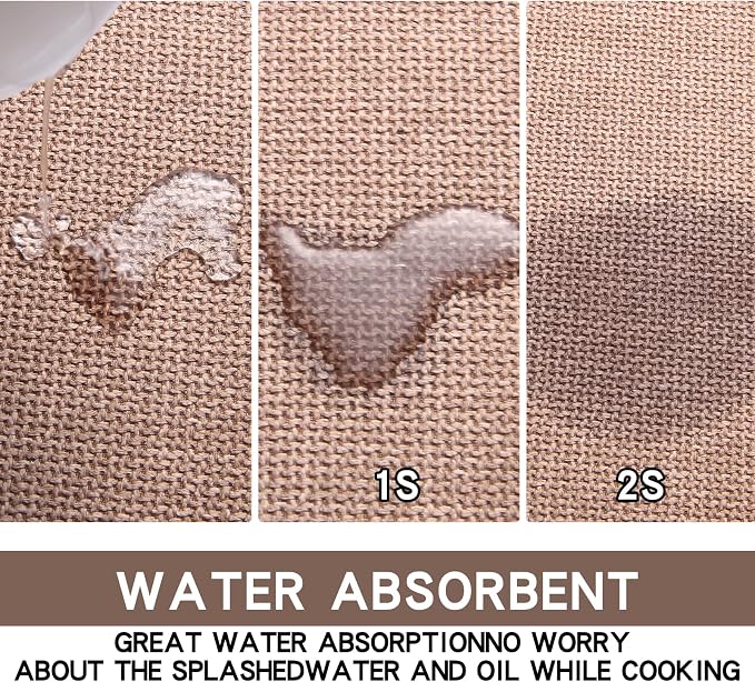 SUMLANS Kitchen Mat, Cushioned Non Slip Rugs for Kitchen Floor, Absorbent Runner Comfort Standing Mats Washable for Kit, Office, Home (Camel, 35.4"x71")