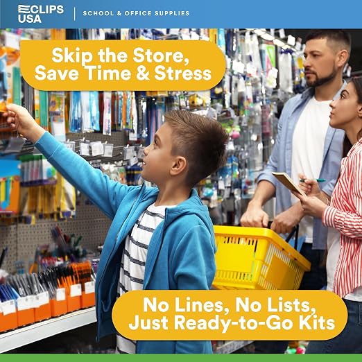Back to School Supplies Kit for Kids School Supplies Set School Supply Kit K-5 33 Pieces