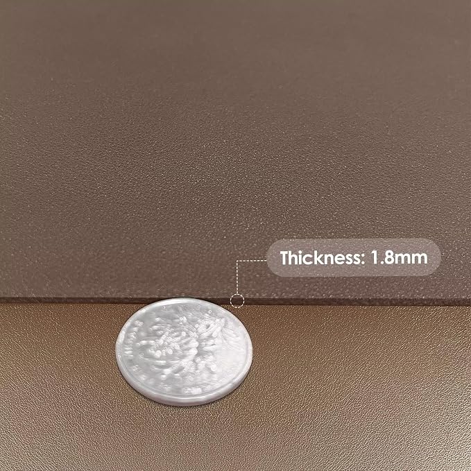 Faux Leather Table Cover,1.8mm Thick,42x90 Inch Table Protector,Table Protector for Dining Room Table,Dining Table Cover,Table Cover Protector.(Mud Color+Champagne Gold,42x90)