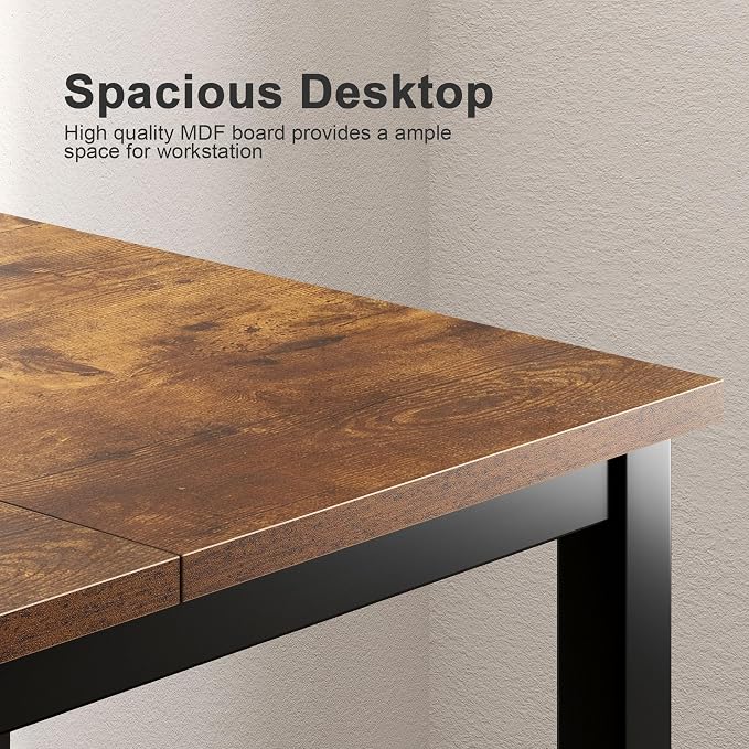 Need Large Computer Desk 70.8 x 23.6 inches Conference Table Large Office Desk Writing Table Workstation for Home Office,Rustic Brown & Black 10FJGSAC3-180FG-60-ND