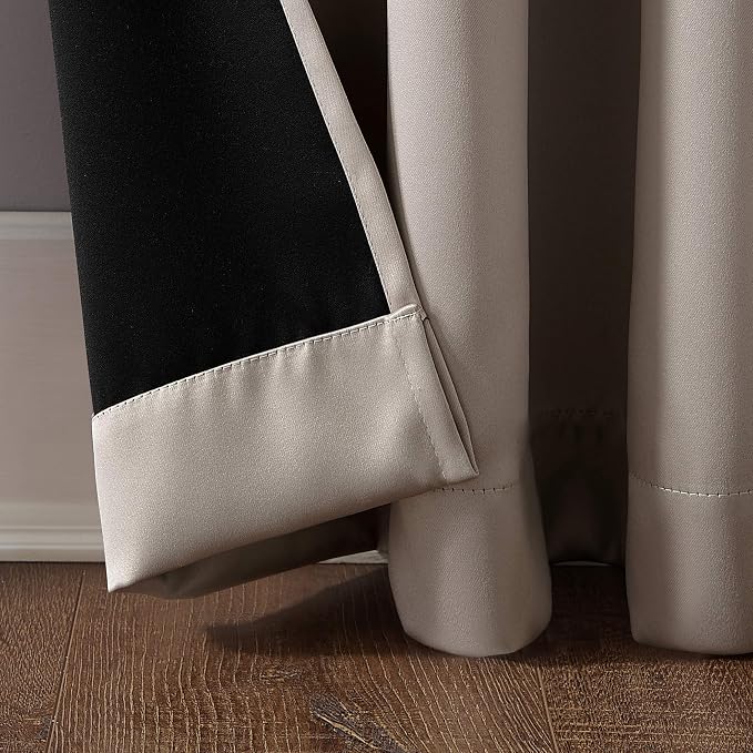 Sun Zero Nordic Theater Grade Extreme 100% Blackout Grommet Curtain Single Panel, 52" x 63", Stone