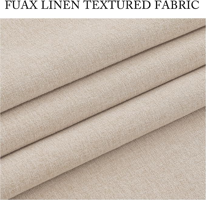 RYB HOME 4 in 1 Set Dust Filter - Soundproof - Blackout - Insulating, Energy Efficiency Linen Curtains for Kids Bedroom Living Room Divider Apartment Hotel Office Theatre, Taupe, W 52 x L 84, 2 Pcs