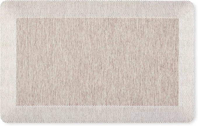 MARTHA STEWART Mira Modern Heathered Anti-Fatigue Air-Infused Kitchen Mat, Coffee Brown, 19.6"x32"