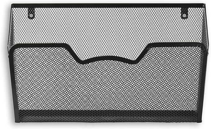 Simple Houseware Wall Mount Single Pocket File Organizer Holder, 3 Packs, Black