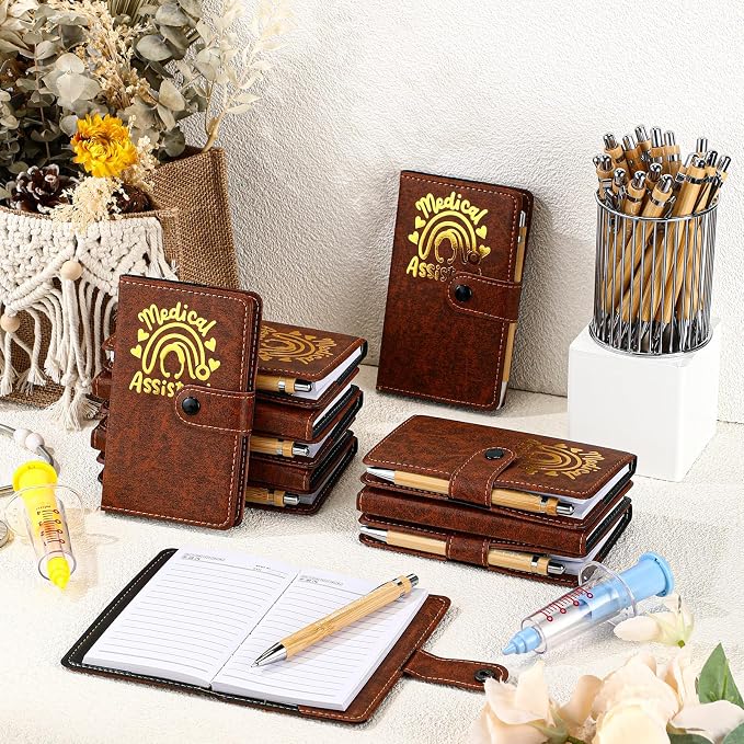 Yexiya 36 Set CNA Week Appreciation Gifts Set A6 Leather Journal with Ballpoint Pens Notebook Bulk for Doctor, Nursing, Certified Medical Assistant, Healthcare Clinical Intern Gifts