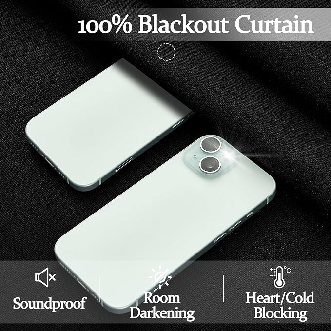 Floor to Ceiling Black Linen Curtains 102 Inches Long for Dining Room 2 Panels Set, Full Blackout Pinch Pleated Thermal Heat Reducing Drapes with Hooks for 100-102 Inch Large Window Double Layer Burg