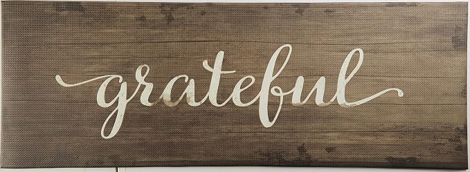 J&V TEXTILES Anti Fatigue Kitchen Runner Mat- 20" x 55" Oversized Long Non Slip PVC Rubber Kitchen Area Rug- Cushioned Comfort Mat With Foam Backing For Office Standing Desk Or Laundry Room [Grateful]
