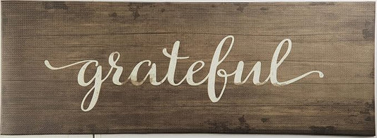 J&V TEXTILES Anti Fatigue Kitchen Runner Mat- 20" x 55" Oversized Long Non Slip PVC Rubber Kitchen Area Rug- Cushioned Comfort Mat With Foam Backing For Office Standing Desk Or Laundry Room [Grateful]