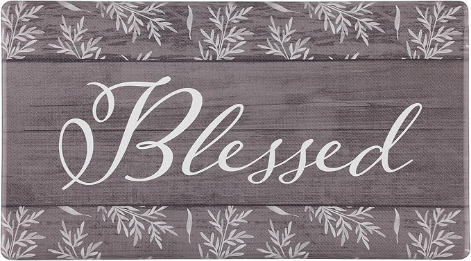 J&V TEXTILES Kitchen Runner Rugs Anti-Fatigue mats,Non Slip Waterproof Ergonomic Comfort Mat for Kitchen, Floor Home, Office, Sink, Laundry (Blessed, 18" x 30")