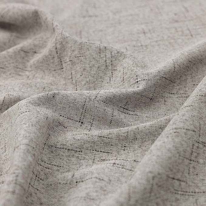 KOUFALL Neutral Blackout Curtains for Living Room Bedroom,Mushroom Taupe Greige Linen Noise Reducing Soundproof Sound Proof Curtains for Office Window at Home 84 Inches Long