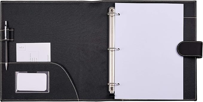 It's Academic Executive Faux Leather Portfolio Folder, Black