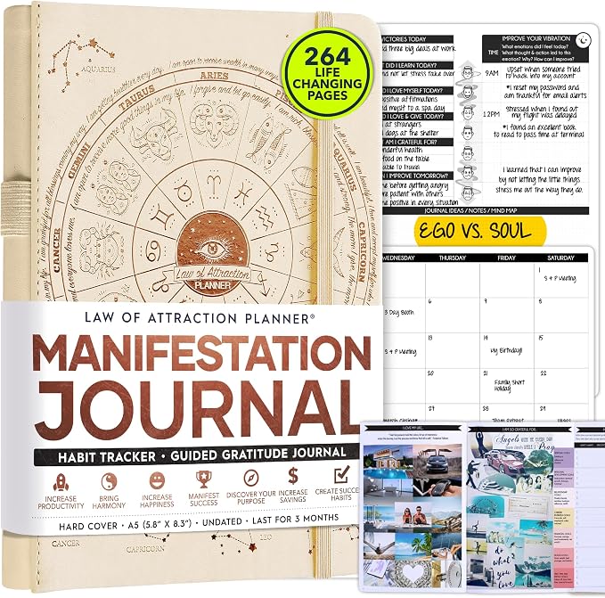 90-Day Goal Planner with Daily Journal, Gratitude & Habit Tracker | Daily Planner, Productivity, Time blocking, Manifestation & Affirmations with Vision Board, Gratitude Journal for Women & Men