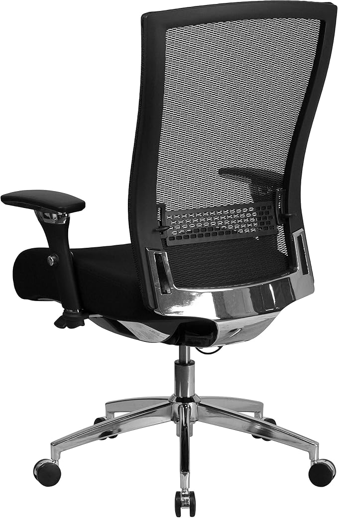 Flash Furniture HERCULES Series 24/7 Intensive Use 300 lb. Rated Black Mesh Multifunction Ergonomic Office Chair with Seat Slider