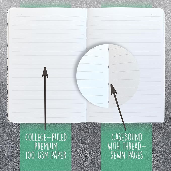 Better Office Products Recycled Plastic Bottle Notebook Journal, 8.3" x 5.8" (A5), 192 College Ruled Pages, Hardcover, Inner Pocket, Banded, Cover Made of Plastic Bottles (1, White)