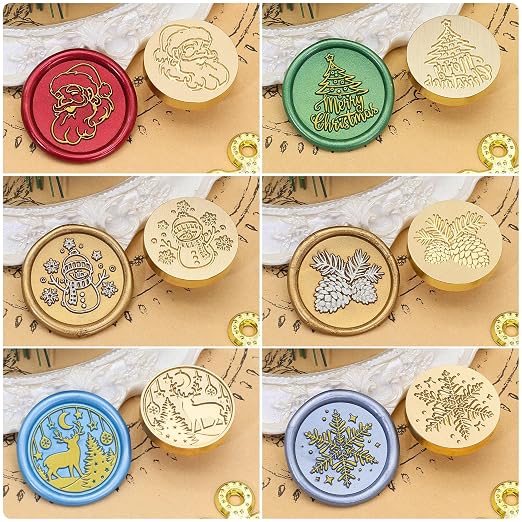 SWANGSA Christmas Wax Seal Stamp Kit with 450pcs Sealing Wax Beads, 2 Pens and Spoon for Christmas, Wedding, Invitations, Cards, Gift, Envelopes