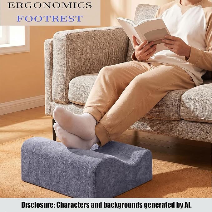 Foot Rest for Under Desk at Work,At Work Soft Ergonomic Footrest,Support Foot Pillow,Heel Chair,Leg Elevation Pillow,(Blue)