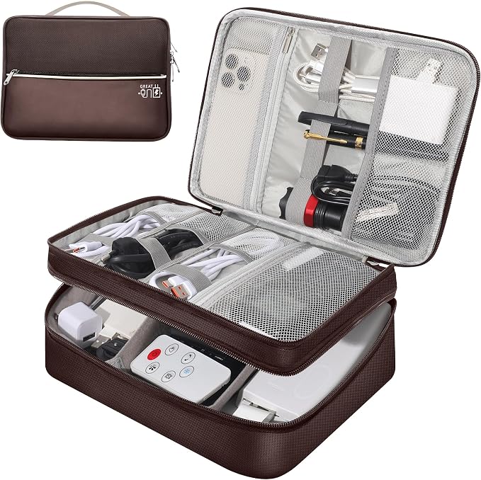 CILLA Electronic Organizer Travel Case, Travel Cord Organizer Case Portable Waterproof Cable Organizer Bag for Charger, Cord, USB, Power Bank, Earphone