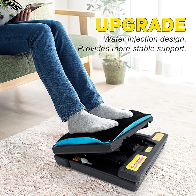 Foot Rest for Under Desk at Work,Height Adjustable Footrest with Massage Roller and Thick Cushion,Ergonomic Foot Rest for Car,Office,Home,Train,Travel,Gaming,Sturdy Metal Frame All-Season Use