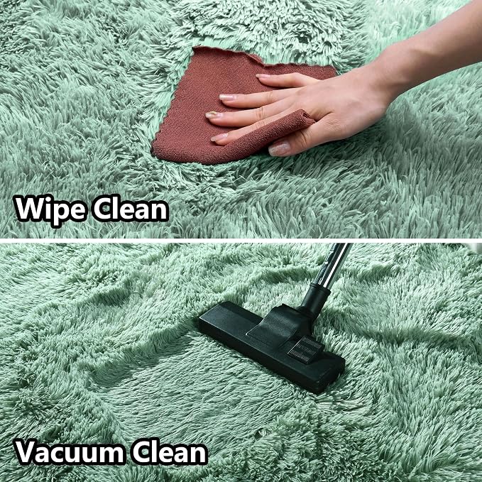 Awaytail Sage Rug Collection - 2 x 3' Non-Slip Height Pile 1.4" Plush Rug Rubber Backing - Throw Rugs Carpet for Bedroom