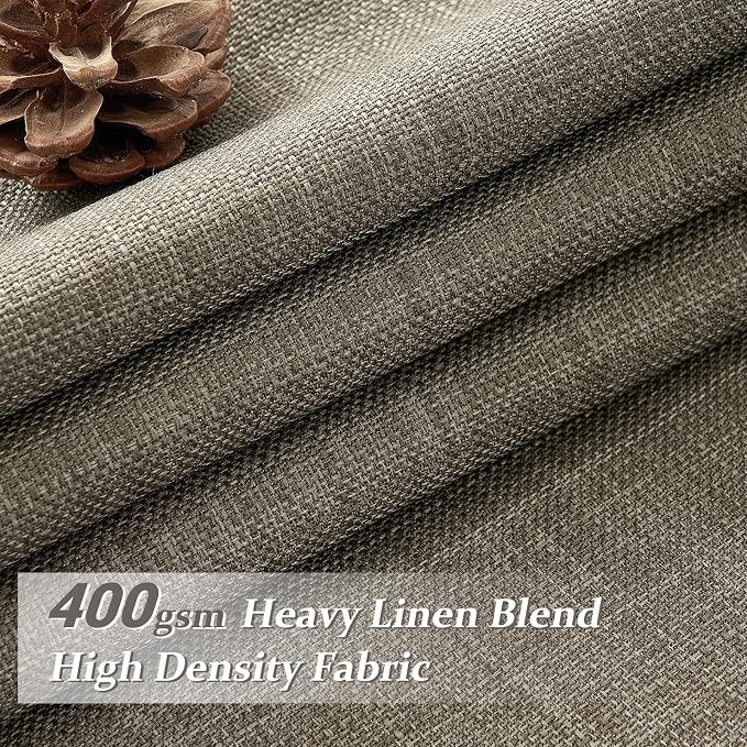 Sepia Ebony Double Layer Linen Blackout Living Room Curtains 102 Inches Long 2 Panels Set, Memory Trained Pinch Pleated Insulated Soundproof Custom Bedroom Windows Drapes 8-1/2 FT Length Luxury Decor