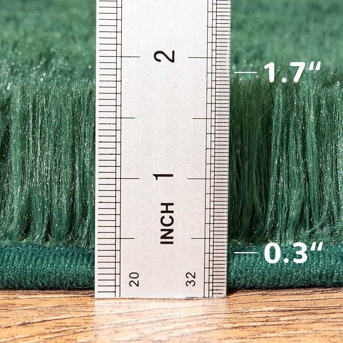Awaytail Fluffy Rug Washable 5x7 Feet, Emerald Green Nursery Rug for Baby Girl Play Room Cute Large Rugs for Living Room