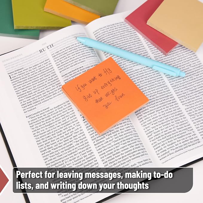 Mr. Pen- Sticky Notes, 3"x3", 12 Pads, 720 Sheets | Autumn Carnival Color Palette, Sticky Notes Bulk, Self-Stick Note Pads, Perfect for Office, School, Home