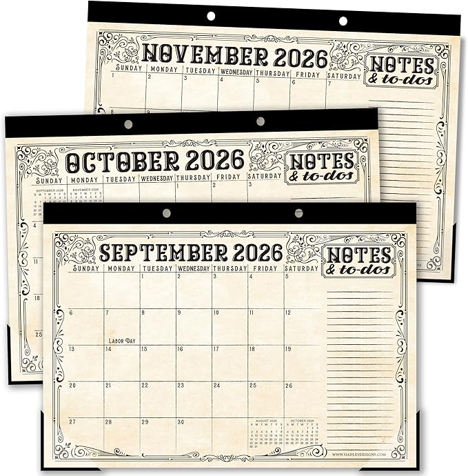 Hadley Designs Large Teacher Desk Calendar 2026-2027 - Desktop Calendar 2026, 18-Month Desk Calendars for Home, Office & Classroom, Cute Classroom Must Haves, Back to School Teacher Gifts