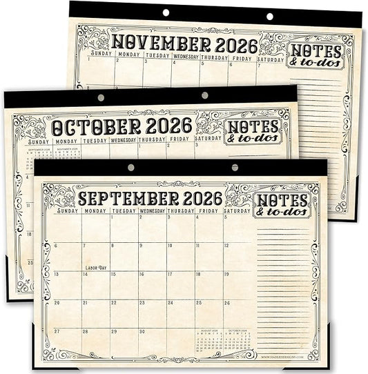 Hadley Designs Large Teacher Desk Calendar 2026-2027 - Desktop Calendar 2026, 18-Month Desk Calendars for Home, Office & Classroom, Cute Classroom Must Haves, Back to School Teacher Gifts