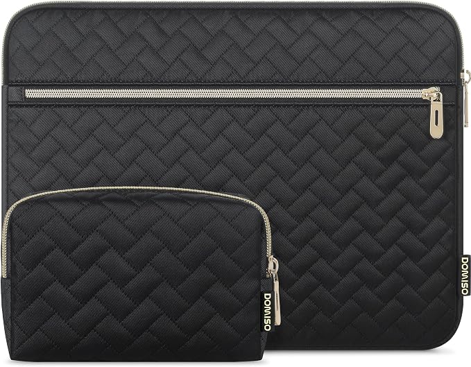 DOMISO 14 inch Laptop Sleeve for MacBook Air/Pro 14 inch MacBook Pro 14 Case Compatible with MacBook Pro 14 inch M4 M3 Protective Computer Sleeve 14 inch Laptop with Small Case, Black