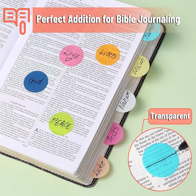Mr. Pen- Transparent Sticky Note Set, 1120 Sheets, Colorful, Round Transparent Sticky Notes Set