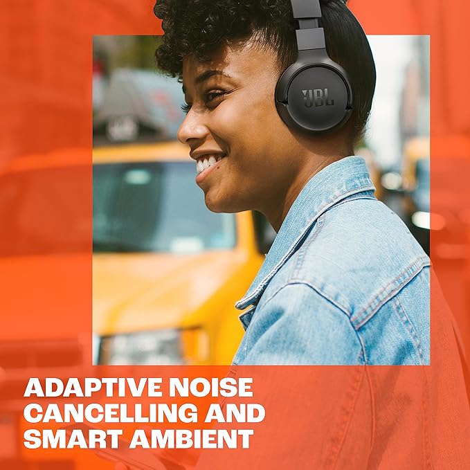 JBL Tune 670NC - Adaptive Noise Cancelling with Smart Ambient Wireless On-Ear Headphones, Up to 70H Battery Life with Speed Charge, Lightweight, Comfortable and Foldable Design (Blue)
