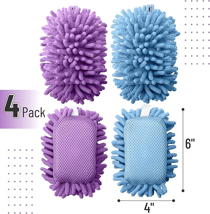 Mr. Pen- Magnetic Microfiber Shag Whiteboard Erasers, 4" x 6", 4 Pack, Dual Surface, Washable Large Dry Erase Board Cleaner for Chalk, Marker, Classroom, Office, Home
