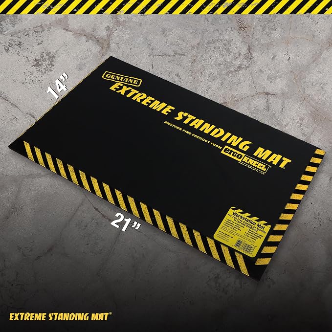 14” x 21” - 1” Thick 6pk | 6-Pack of Anti Fatigue Mats for Standing | One Inch ThickIndustrial Antifatigue Mat with Safety Stripes | Kitchen Standing Mat