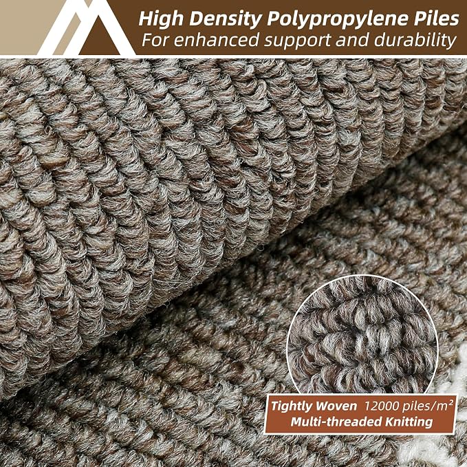 COSY HOMEER Kitchen Rugs Sets 2PCS,Non-Slip Washable Kitchen Mats for Floor,Absorbent and Stain Resistant Kitchen Runner Rugs for Kitchen Sink Laundry Entryway,24"x35"+24"x60",Brown