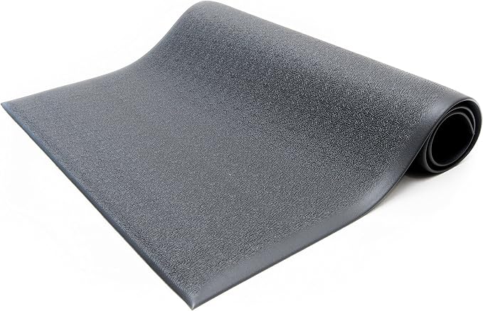 Bertech Anti Fatigue Floor Mat, 3ft. X 5ft. Black, Textured Pattern, Bevelled on All Four Sides