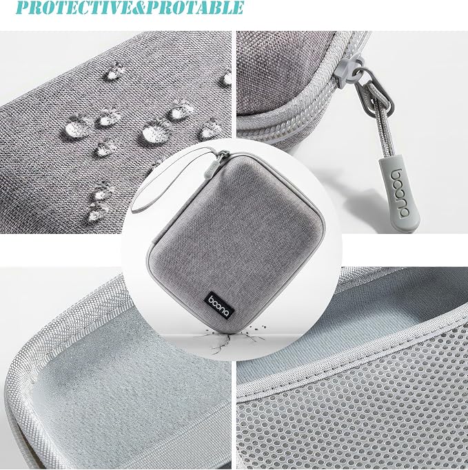 Small Travel Carrying Storage Case, 4.4"x4.4" Charger Organizer, Pouch compatible with MacBook Power Adapter, Laptop Accessories Cables, Cords, USB Drives, Earphones