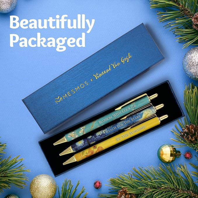 MESMOS Van Gogh Fancy Pen Set, College & High School Graduation Gift for Her and Him, Inspirational Grad Gift for Women, Office Motivational Writing Pens for Boss Lady, Congratulations Gifts