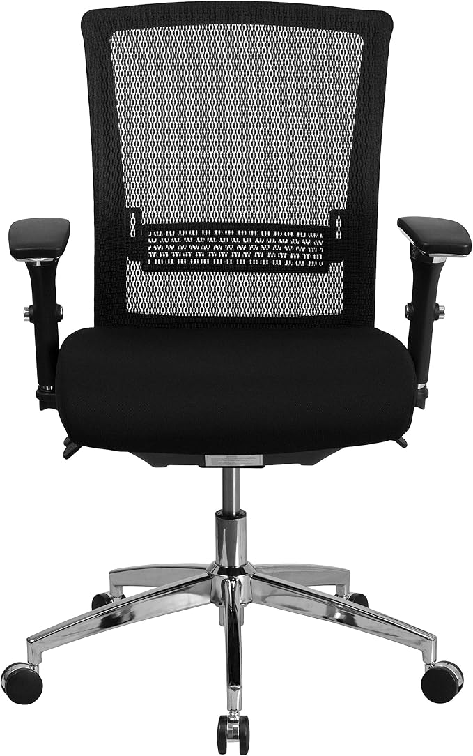 Flash Furniture HERCULES Series 24/7 Intensive Use 300 lb. Rated Black Mesh Multifunction Ergonomic Office Chair with Seat Slider