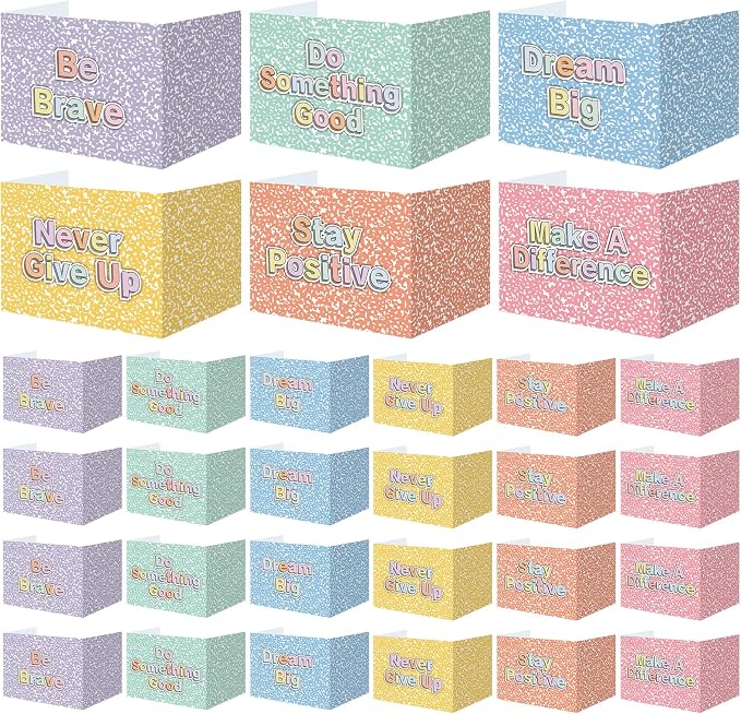 Honoson 24 Pcs Bulk Inspirational Privacy Folders for Students Cardboard Test Privacy Boards Motivational Words Desk Dividers Shield for Classroom School Study Supplies (Pastel Marble)