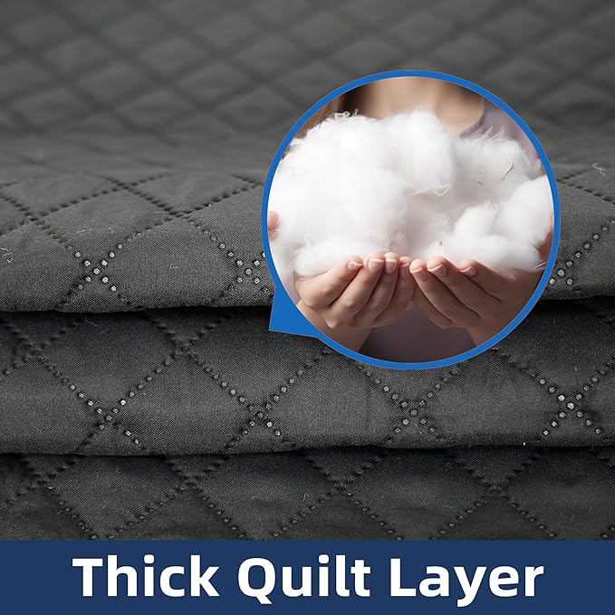 DriftAway Blackout Soundproof Thermal Insulated Linen Textured Curtains with Quilted Thermal Lining for Cold and Heat Blocking Noise Reducing Daytime Sleep 1 PC 52 Inches by 84 Inches Dusty Blue