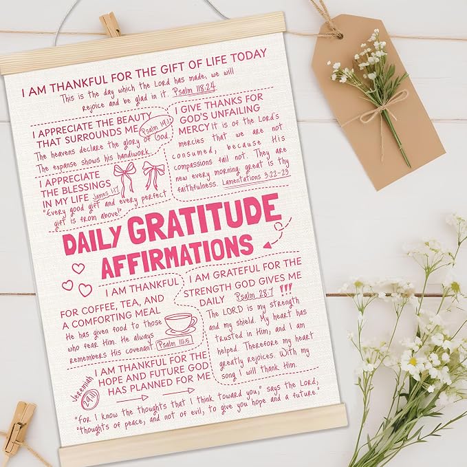 Welshower Pink Inspirational Positive Poster Hanger Frame, Preppy Girly Motivational Daily Affirmations Wall Art Prints Decor for Girls Bedroom Dorm Bedroom Apartment Framed, 12x16 Inch
