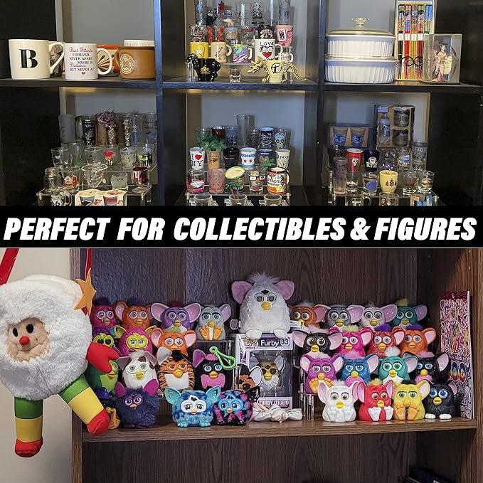 AZEAM Acrylic Display Riser, Clear Perfume Organizer, 3 Tier Cupcake Stand | Acrylic Shelves for Amiibo Funko POP Figures, Shelf Risers for Makeup and Cosmetic, Riser Stand for Vendor Collector, 1 Pack